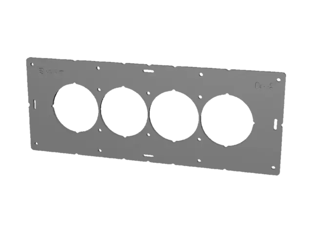 3D model for Wooden Four-Hole Ø68 Drill Template