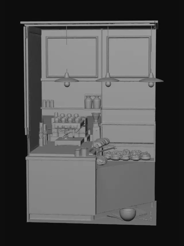3D model for Sunlit Cafe Window