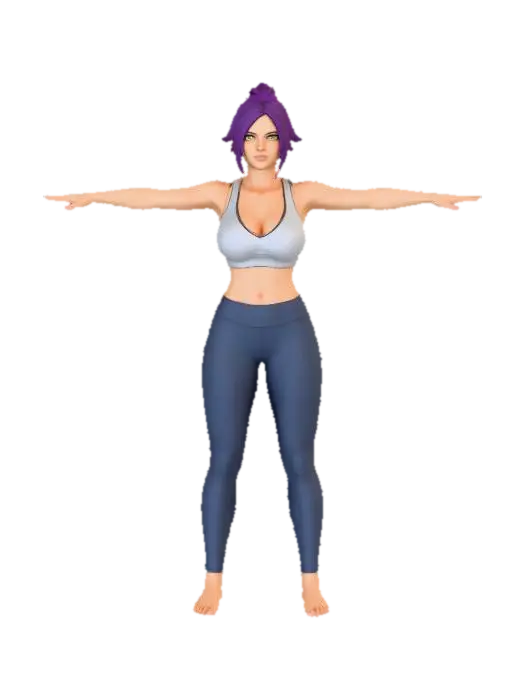 Yoruichi Shihōin - Bleach 3D model, vytvořený pomocí AI
