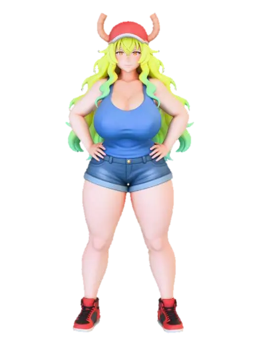lucoa - Waifu 3D model, vytvořený pomocí AI