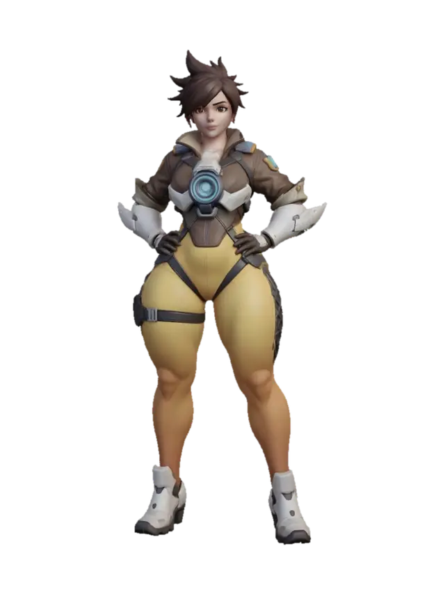 Tracer - Bluehair 3D model, vytvořený pomocí AI