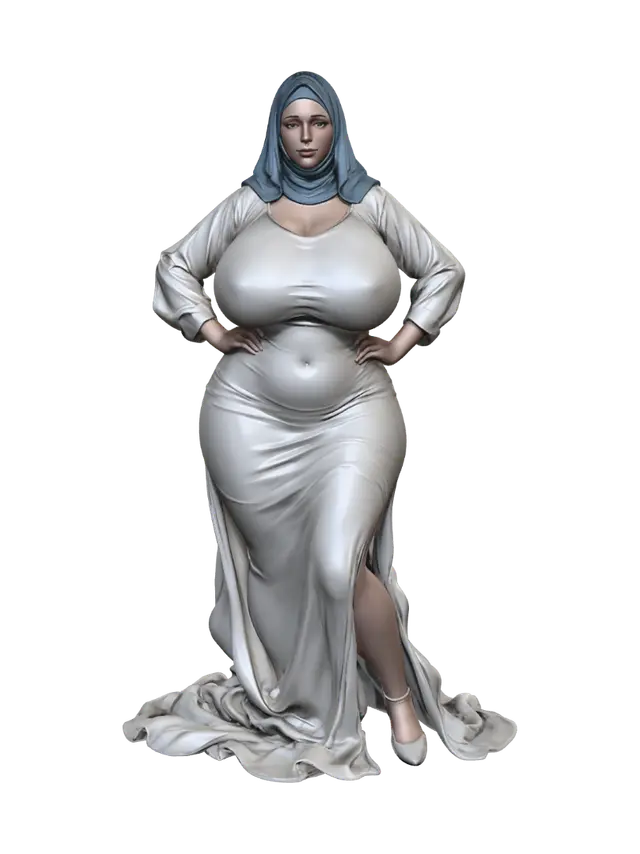 Veiled Grace - Feminine 3D model, vytvořený pomocí AI