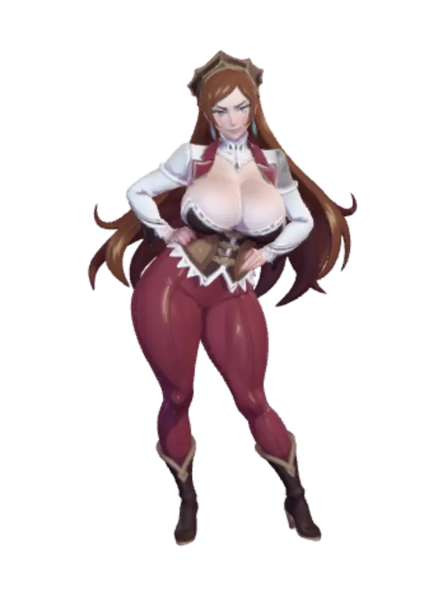 Crimson Corset Empress 3D model, vytvořený pomocí AI