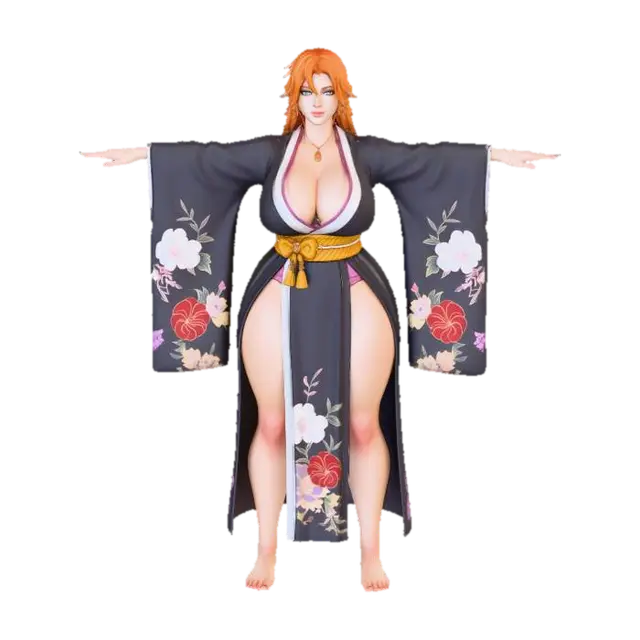Rangiku Matsumoto - Bleach 3D model, vytvořený pomocí AI
