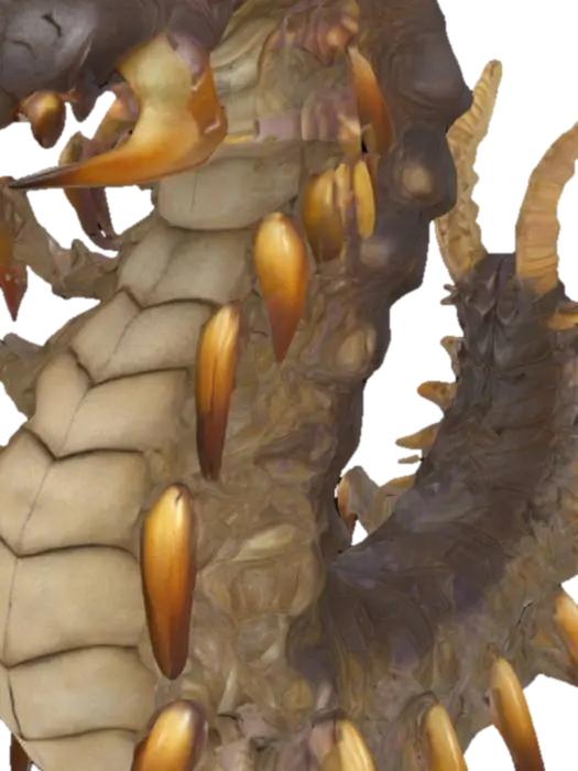 Centipede Colossus 3D model, vytvořený pomocí AI