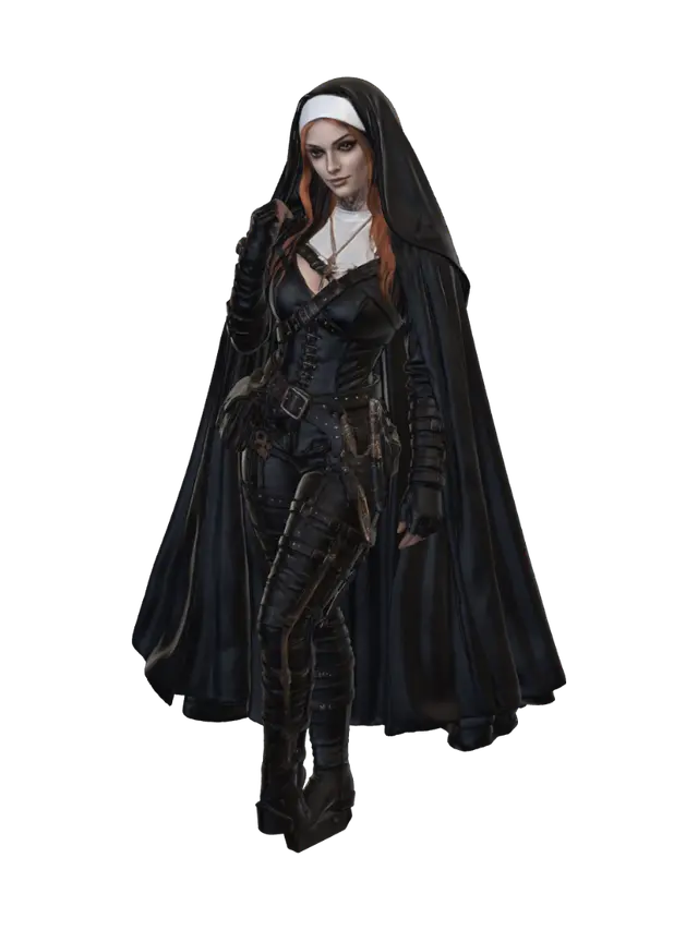 Peach, Habit Disguise - Monk 3D model, vytvořený pomocí AI