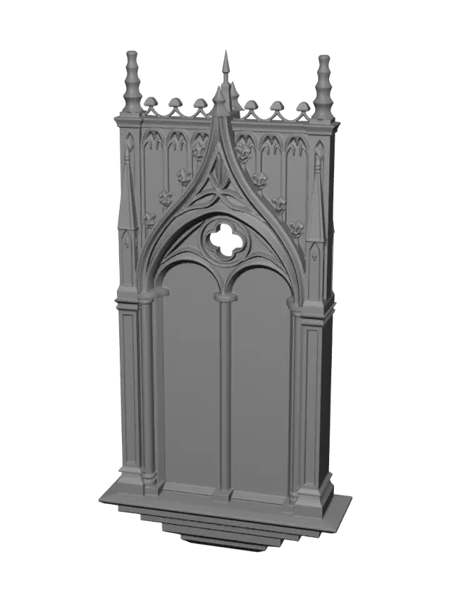 3D model for Gothic Tracery Window with Quatrefoil
