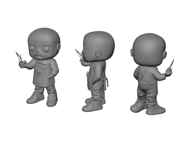 3D model for Tattooed Barber with Scissors