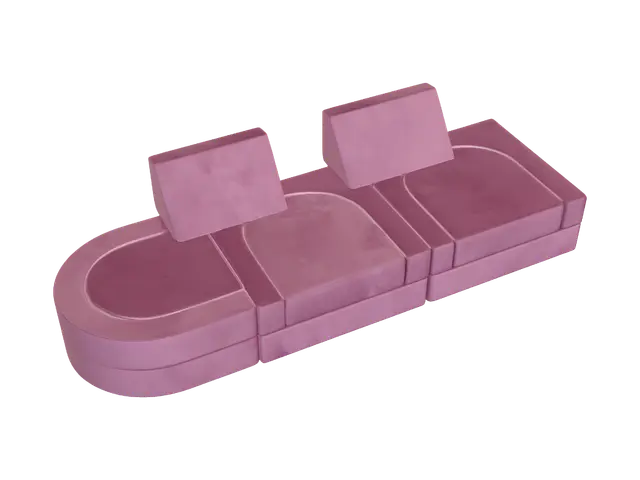 3D model for Pink Velvet Modular Sofa