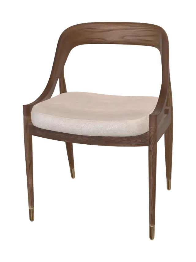 3D model for Curved-Back Wooden Chair