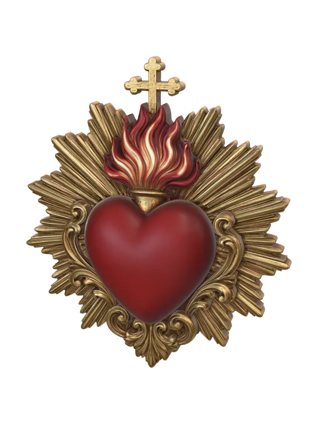 Sacred Heart of Jesus - Christian 3D model, vytvořený pomocí AI