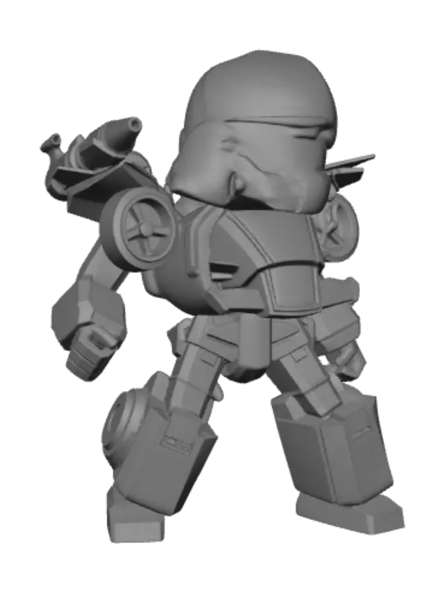 3D model for Blue Transformer Warrior