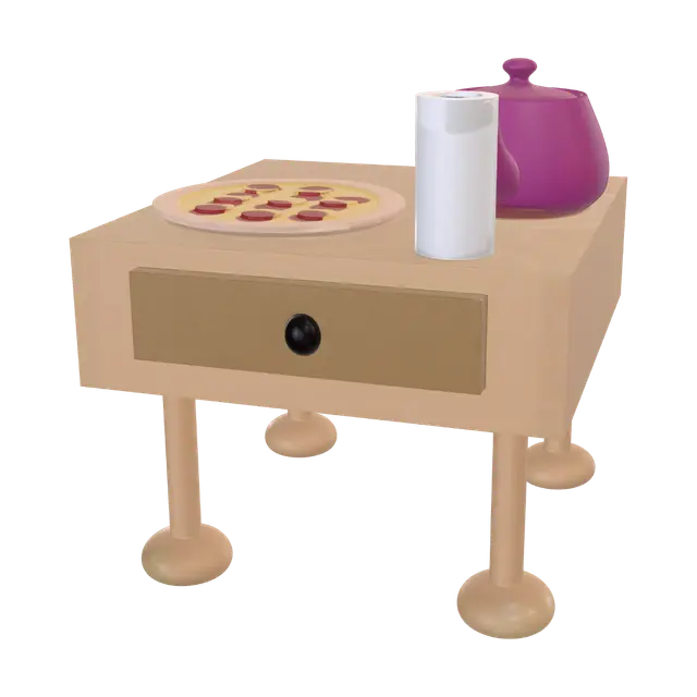 3D model for Tabletop Pizza Scene