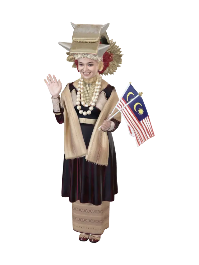 3D model for Flag Bearer in Traditional Malaysian Attire