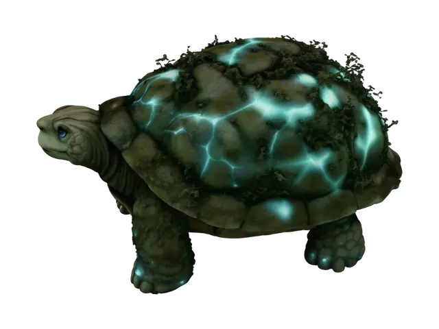Lumacore — The Glowing Tortoise 3D model, vytvořený pomocí AI