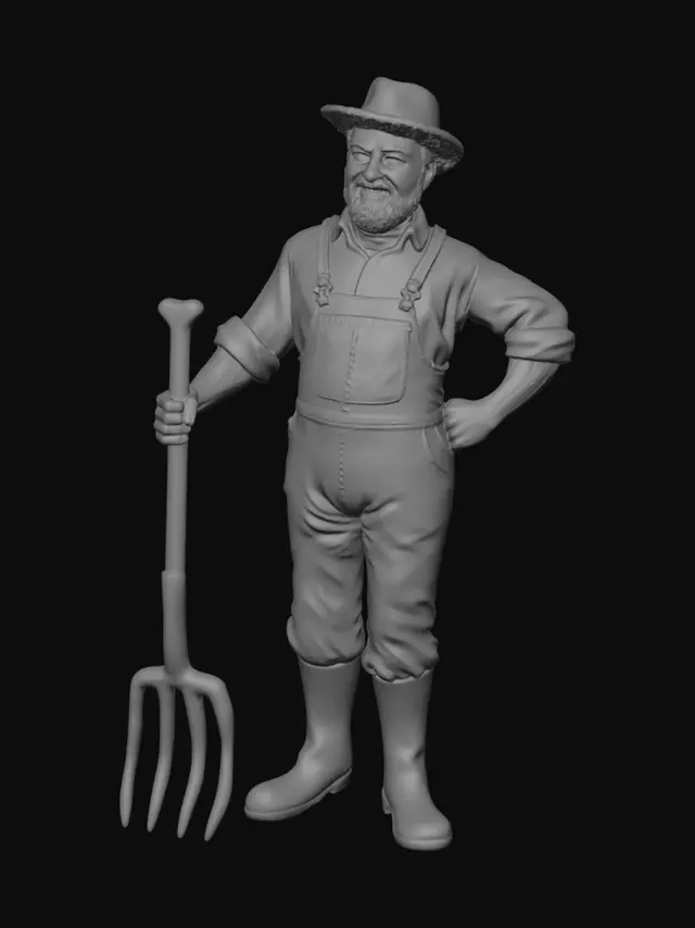 3D model for Farmer with pitchfork