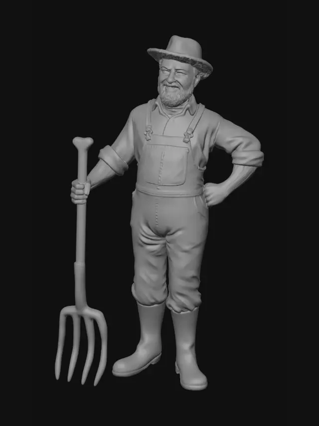 3D model for Farmer with pitchfork