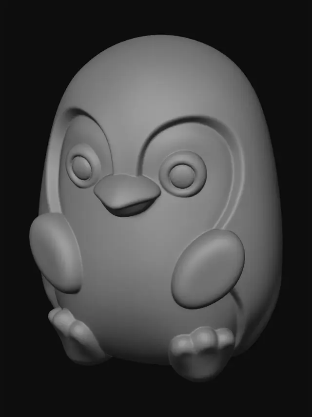 3D model for Puckies Collection Penguin Pencil Topper
