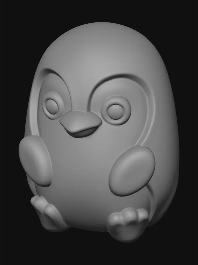 3D model for Puckies Collection Penguin Pencil Topper