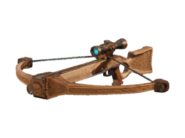 An intricately crafted crossbow combining traditional medieval design and… - Chronoforgeweapon 3D model, vytvořený pomocí AI