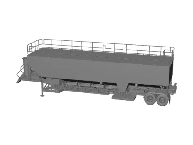 3D model for Blue Grain Hopper Trailer