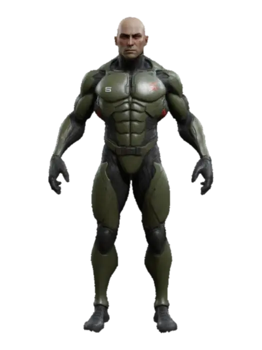 super soilder , Game Assets, Highly Detailed, Ultra Realistic, Symmetrical Body,… - Asset 3D model, vytvořený pomocí AI