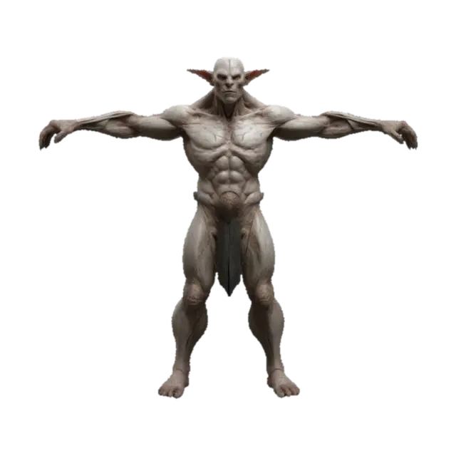 An ultra-realistic and hyper-detailed humanoid creature designed for a medieval… - Scars 3D model, vytvořený pomocí AI