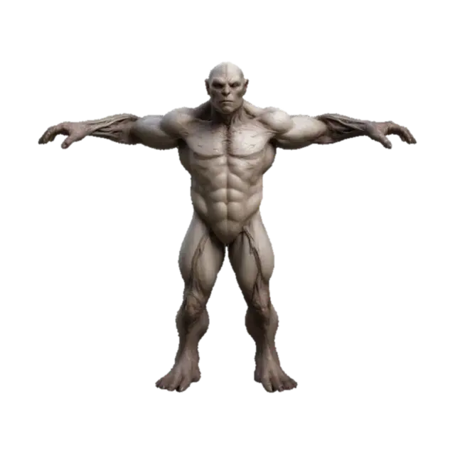 An ultra-realistic and hyper-detailed humanoid creature designed for a medieval… - Clawed 3D model, vytvořený pomocí AI