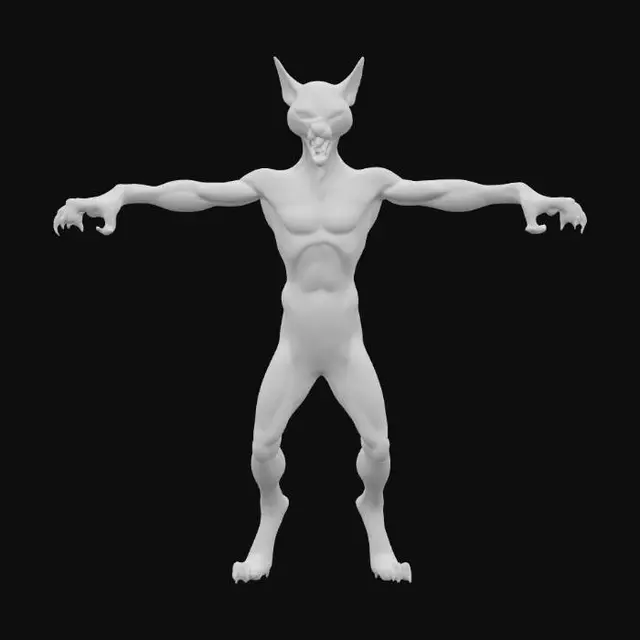 3D model for Sphnix cat humaniod