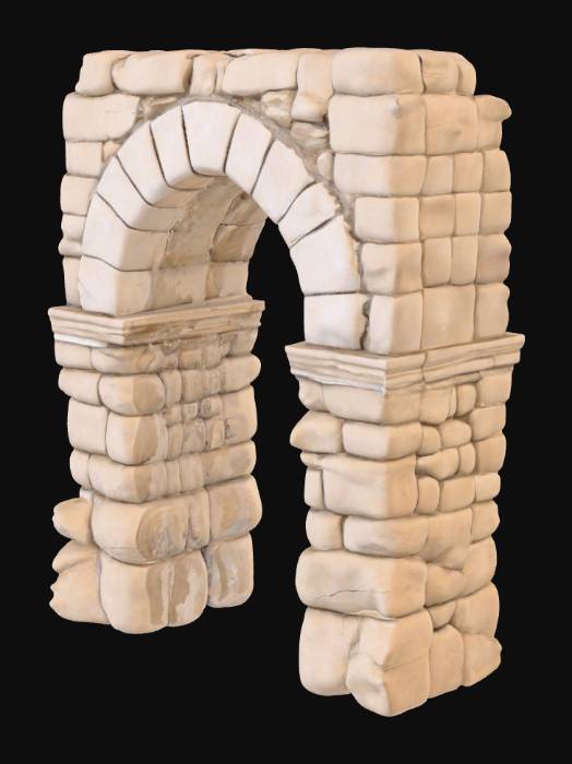"An ancient stone ruin, primarily a weathered archway structure made of ...