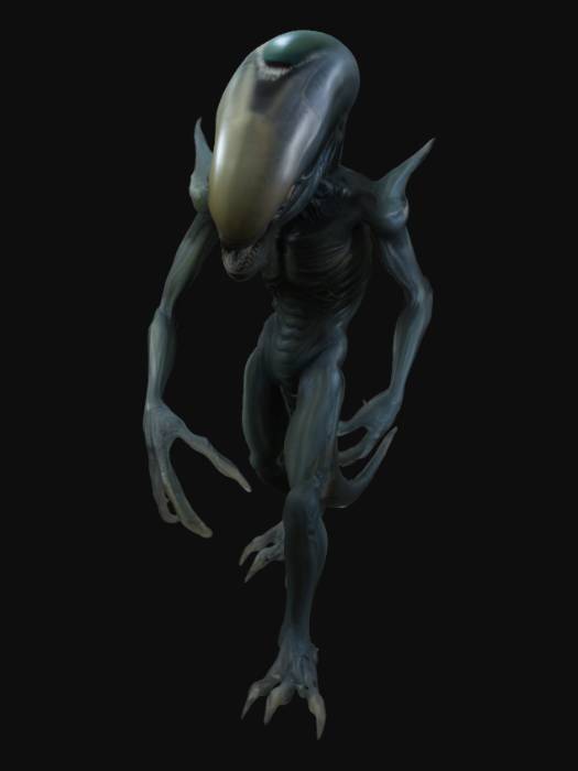 "#hard surface#, xenomorph alien, realistic, standing t-pose ...