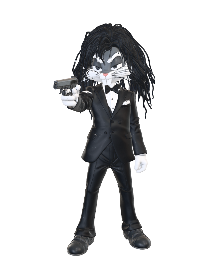 Bunny Wick 3D model, vytvořený pomocí AI