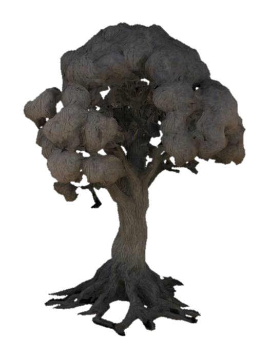3D model for big creepy looking old PECAN TREE