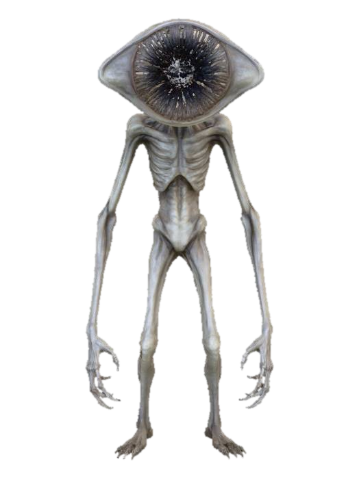 tarnished gray slender and skinny ghoul looking like demogorgon, long extremities, wide open… 3D model, vytvořený pomocí AI