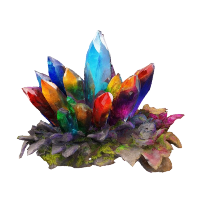Create a small crystal bush with vibrant colors reflecting natural bush should be a beautiful… 3D model, vytvořený pomocí AI