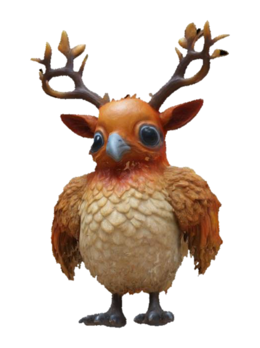 3D model for majestic blob avian with antlers