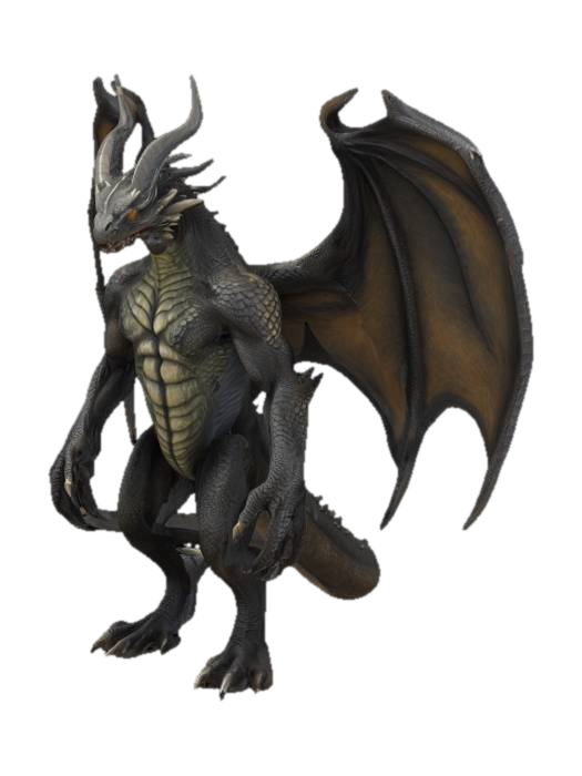 A highly detailed 32k demon dragon, defined horns and scales adorn the black dragon, you can… 3D model, vytvořený pomocí AI