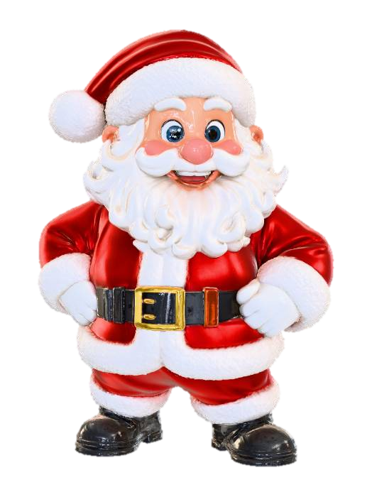 Joyful Pixar-style Santa Claus character, chubby and warm proportions, oversized head and… 3D model, vytvořený pomocí AI