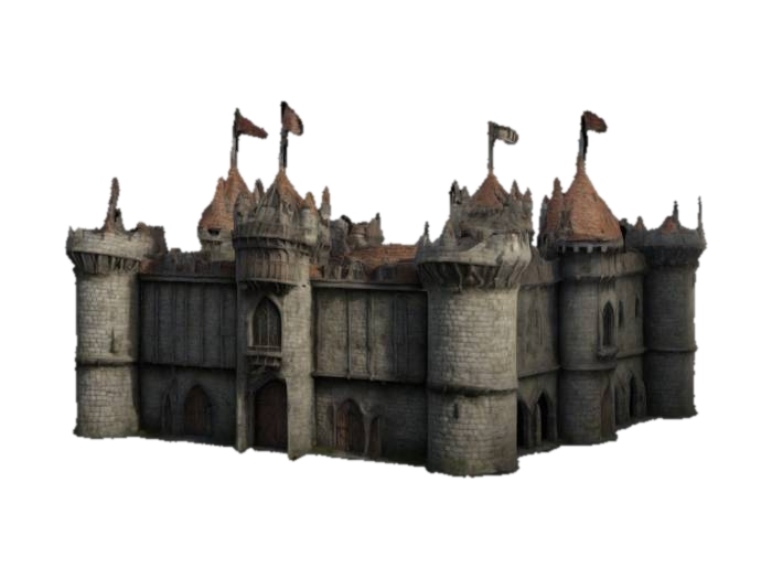 Large , Ultra Realistic, Highly Detailed, Medieval, Fantasy Castle 3D-model, gegenereerd door AI