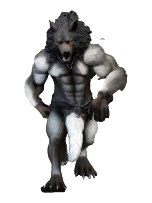 Ultra Realistic Fenrir the Legendary giant wolf Chained to a Wall AI 생성 3D 모델