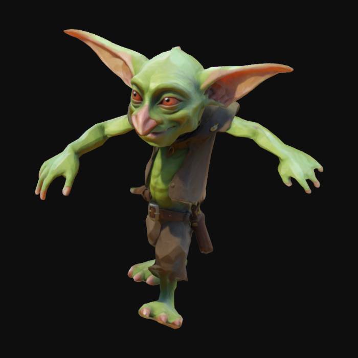 "low poly short goblin in a t-pose" - Download free 3D models generated ...