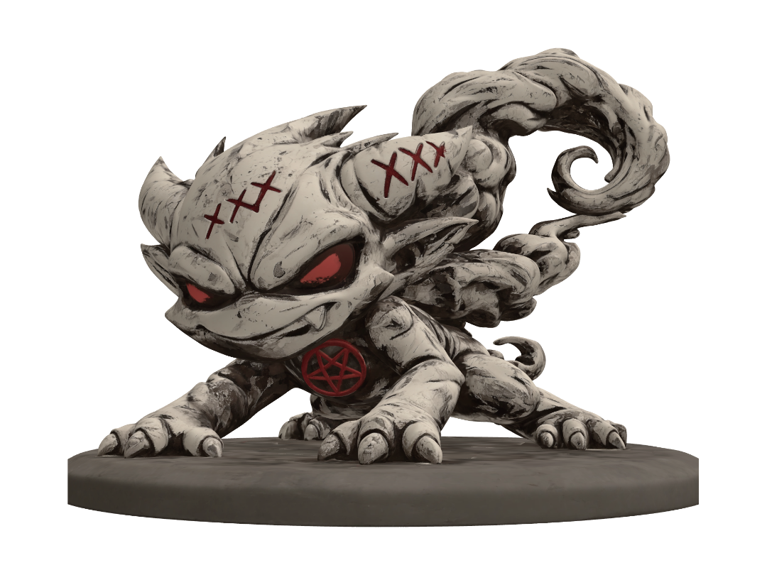 SmokeKult Gremlin 3D model, vytvořený pomocí AI