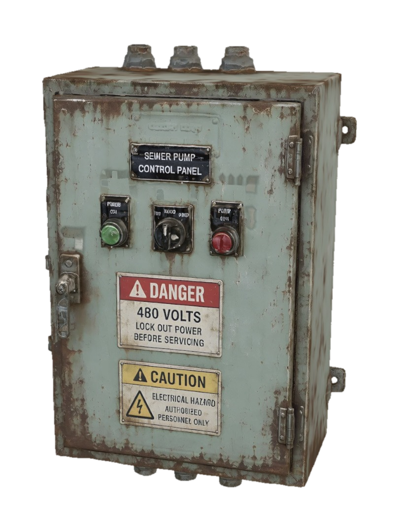 Rusty Sewer Pump Control… – Download Free 3D Model | Meshy