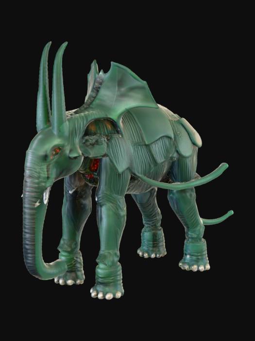 «A truly alien elephant hybrid, its massive form is a monolithic ...
