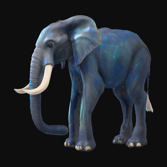 "An elephant-alien hybrid possessing the immense, columnar limbs and ...