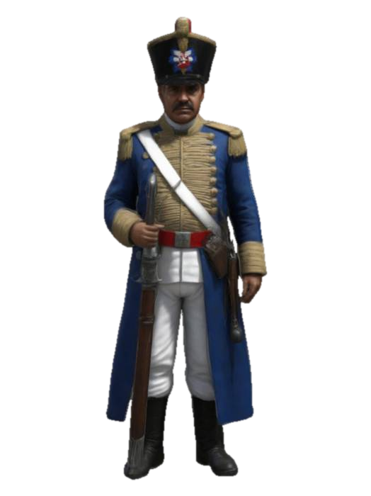 3D model for a full size character , dominican general Pedro Santana