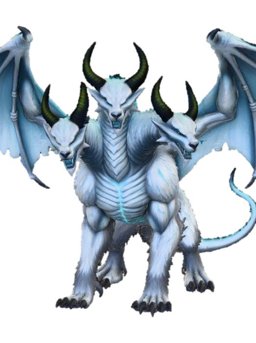 Frostfire Cerberus 3D model, vytvořený pomocí AI