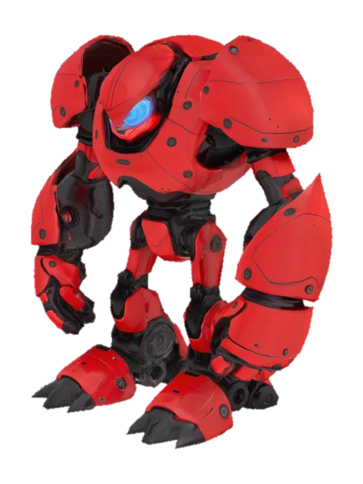 tall version of knuckles from sonic but a robot. make him have a neck 3D model, vytvořený pomocí AI