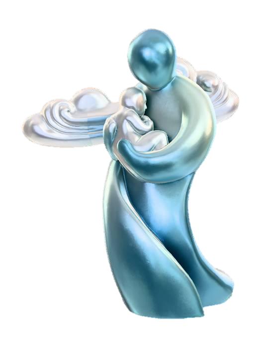 3D model for Beautiful abstract father and infant.