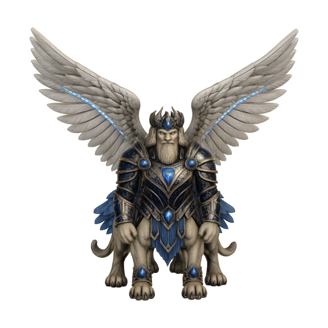Create a photorealistic, lifelike, 3D image of a Lamassu Seagate identical to the reference… 3D model, vytvořený pomocí AI